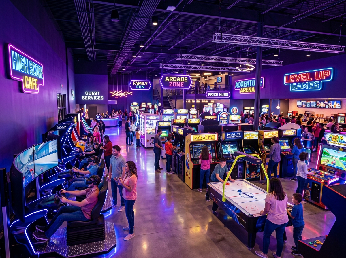 Commercial gaming arena and indoor entertainment centre